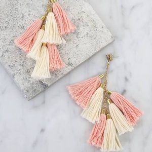 Ettika 18K Gold Plated Pink Ombré Tassel Earrings